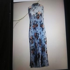 Shein print pleated dress